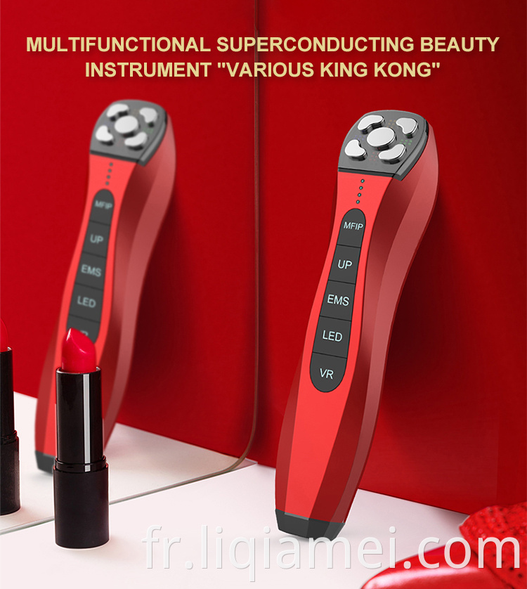 Appareil de beauté avec lumière rouge et bleue Ultra Pulse Pince Guide de visage tendre Skin MFIP / RF Instrument de beauté